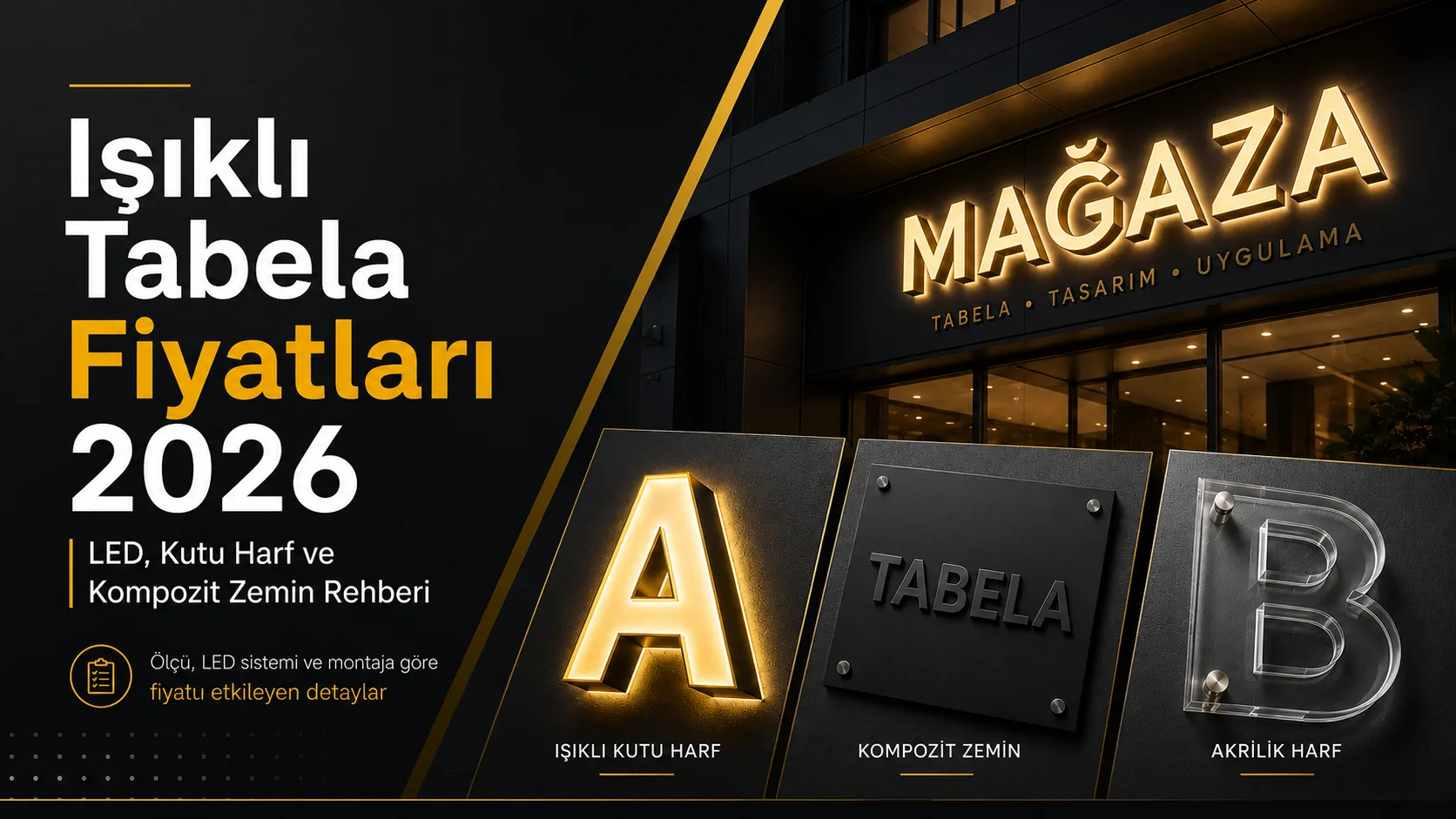 Işıklı Tabela Fiyatları 2026: LED Tabela Ne Kadar?